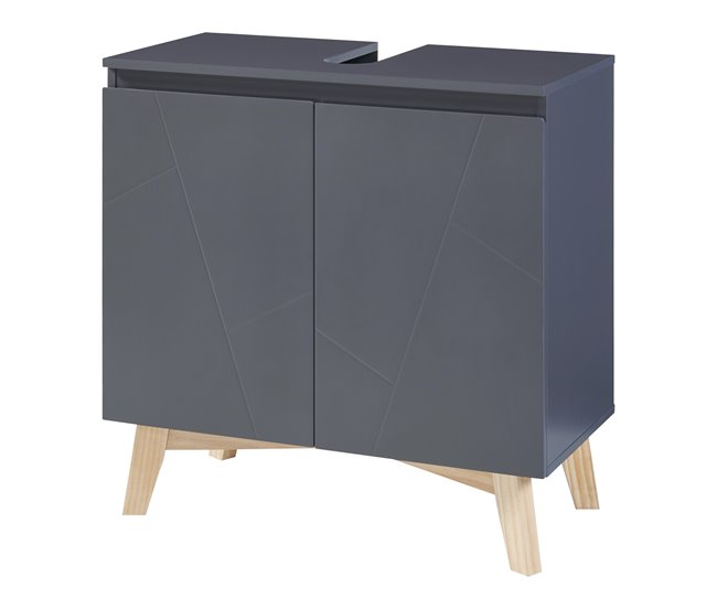 Armário de lavatório Overath MDF Cinza