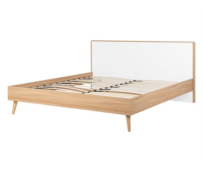 Beliani Cama com estrado MDF SERRIS 148x215 Castanho