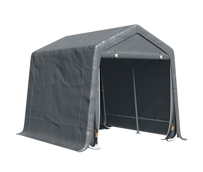 Abrigo de Exterior Metal e Tecido PE Outsunny Cinza