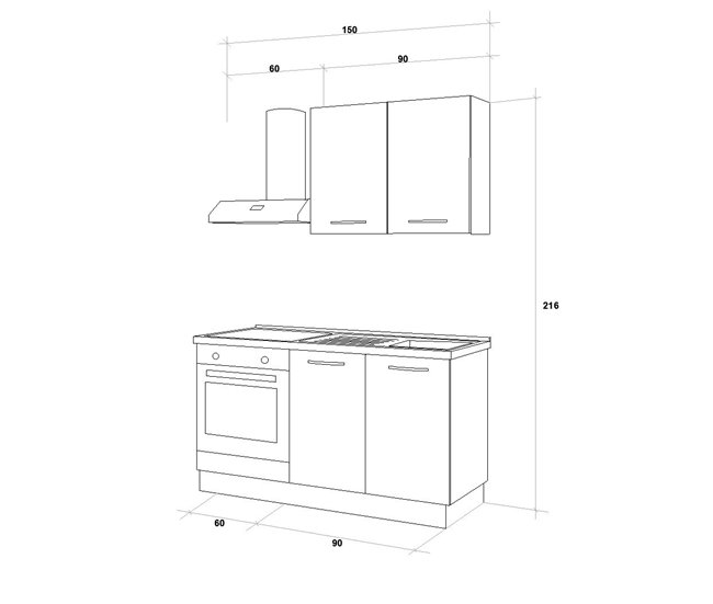 Cozinha GILDA 2.0 Direita Branco/cinza
