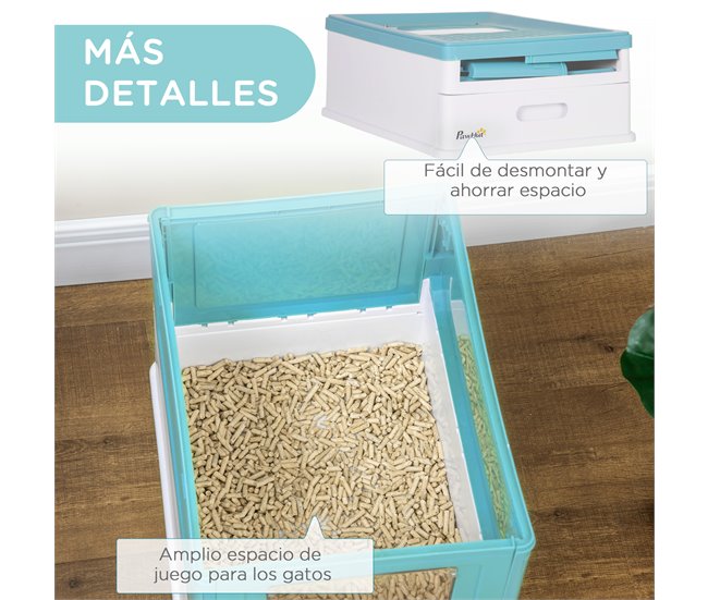 Caixa de Areia para Gatos PP PawHut Azul
