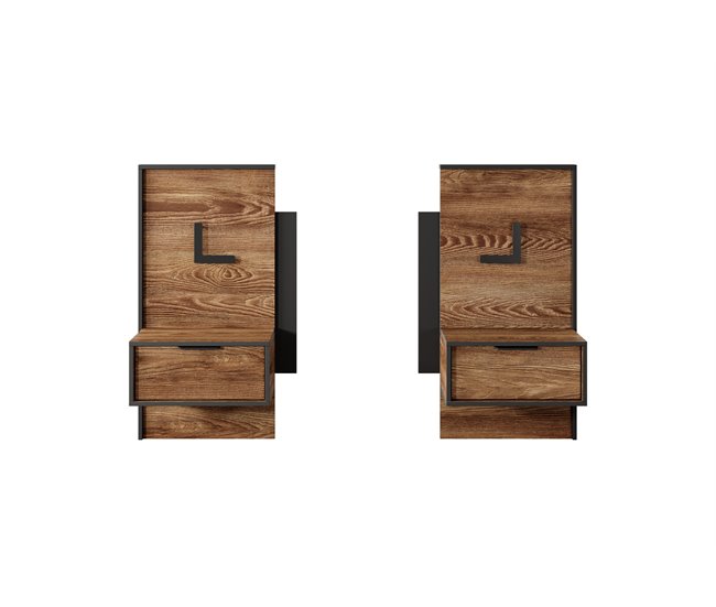 Mesa Cabeceira MILTON (juego de 2) Castanho