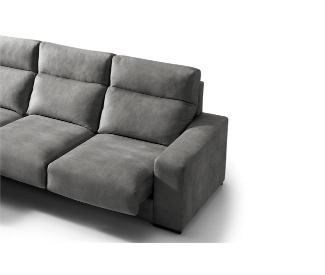 Chaise longue 3 lugares com 3 puffs FULL Antracite