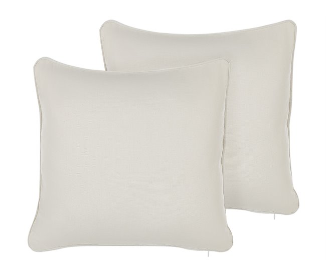 Beliani Almofada decorativa HELIOTROPE 45x45 Branco