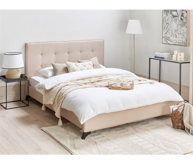 Beliani Cama Poliéster AMBASSADOR 172x216 Bege