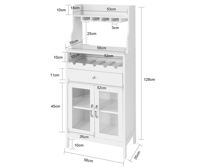 Aparador de cozinha FSB24-W SoBuy Branco