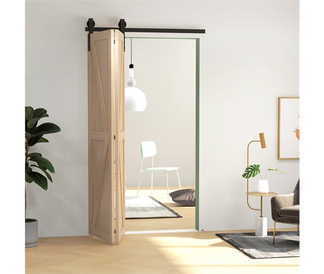 Acessórios para portas de correr Aço de carbono HOMCOM Preto