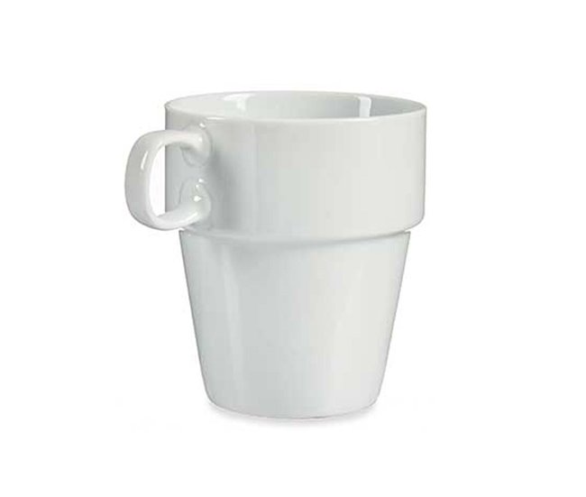 Conjunto de 4 copos empilháveis ​​+ prateleira coleção VESSIA Branco