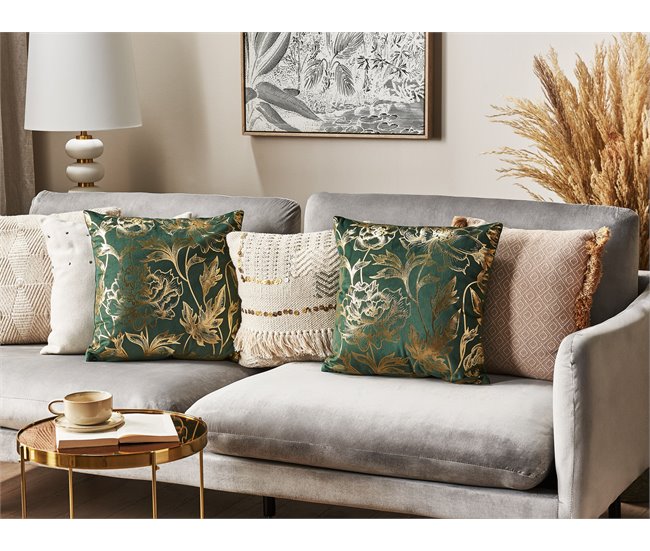 Beliani Cojín decorativo DAFFODIL 45x45 Castanho