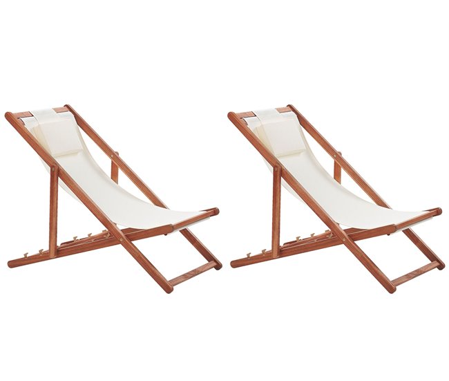 Beliani Cadeira lounge/relax AVELLINO Branco/ Bege