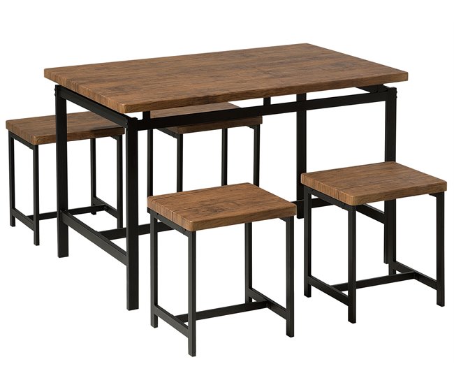 Beliani Conjunto de comedor ARLINGTON Preto