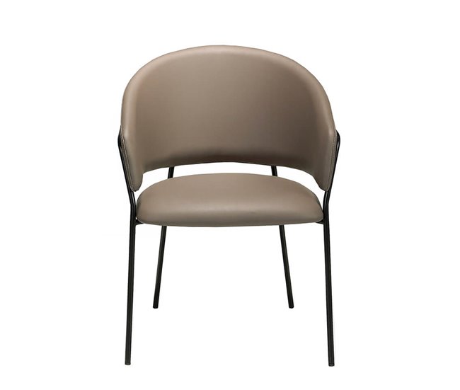 ANGEL CERDA Cadeira de couro ecológico vison escuro Nogal