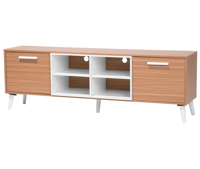 Beliani Mesa de TV ALLOA 180 Branco