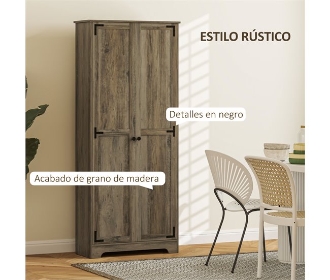 Armário de Cozinha Melamina de Madeira e MDF HOMCOM Cinza