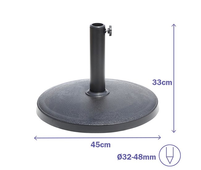 Base para Guarda-Sol Preto