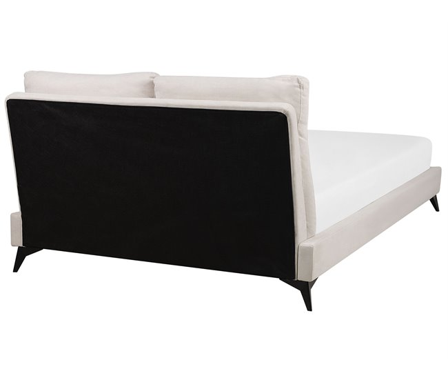 Beliani Cama com estrado Chenille MELLE 195x240 Bege