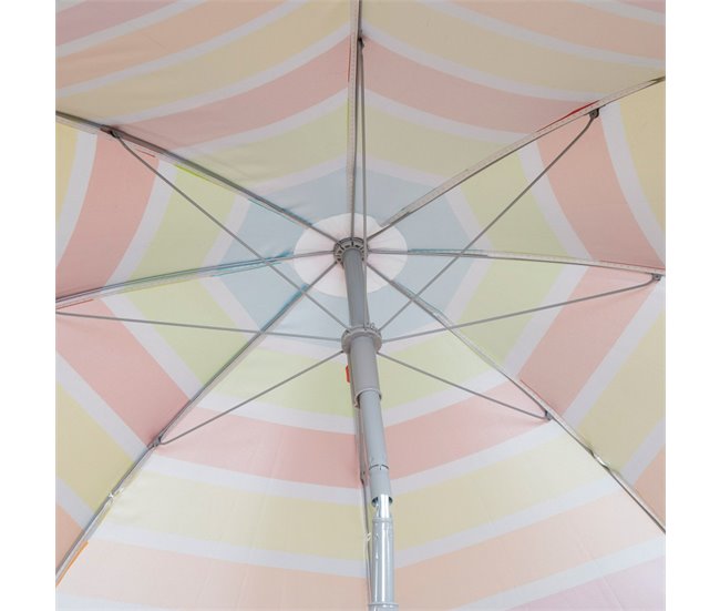 Aktive Guarda-sol de praia inclinável riscas multicoloridas 160 cm UV50 Multicor
