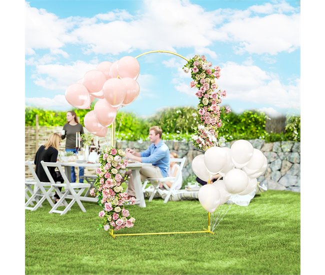 Arco Metálico para Decoração Metal Outsunny Dourado