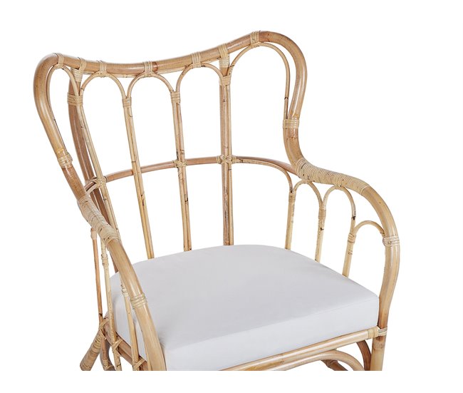 Beliani Conjunto lounge Rattan/vime BRINDISI Creme