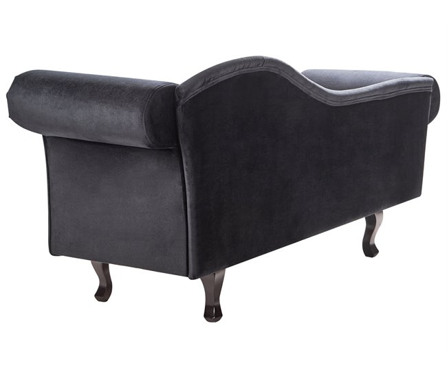 Beliani Chaise longue versão à direita Veludo LATTES Preto