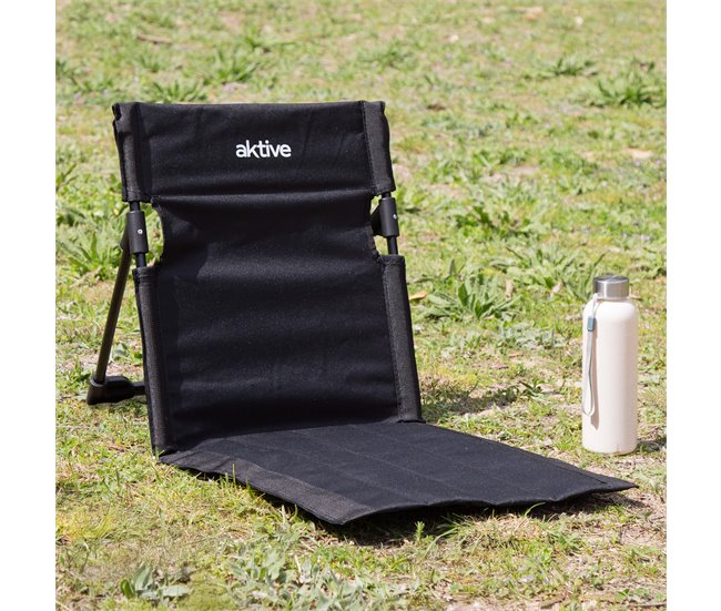Aktive Cadeira dobrável, encosto ajustável e saco de transporte Preto