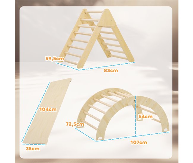Jogo de Aprendizagem Placa de Pinho Multicamada AIYAPLAY Castanho