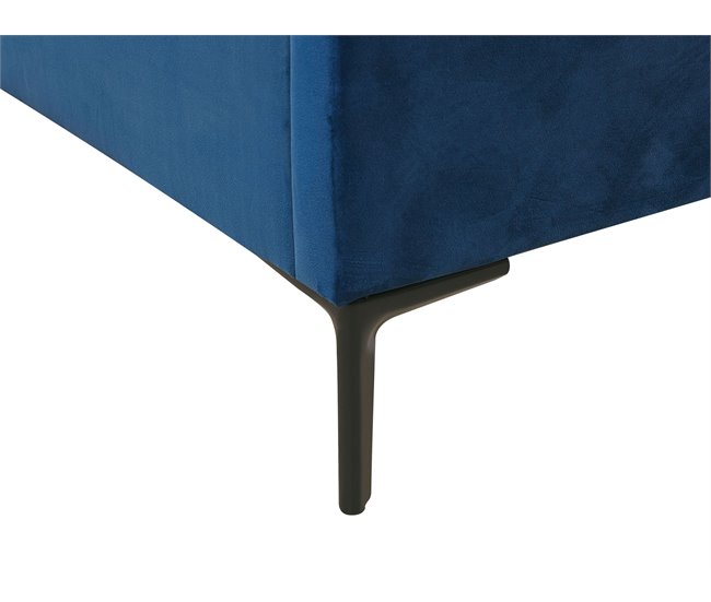 Beliani Cama com estrado Veludo SEZANNE 170x215 Azul Marino