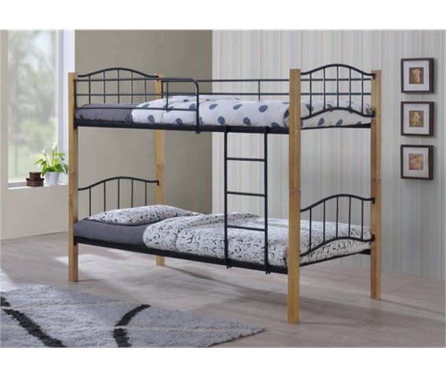 Beliche Duplo Madeira e Metal 90x190 Natural
