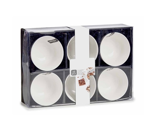 Conjunto de 6 porcelanas redondas multiusos coleção VESSIA Branco