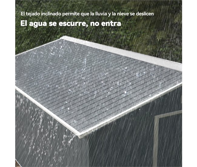 Abrigo de Jardim Aço Galvanizado e PP Outsunny Cinza