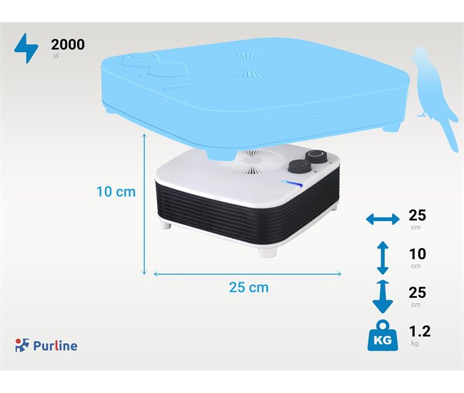 Aquecedor de solo com 2 níveis de potência Branco