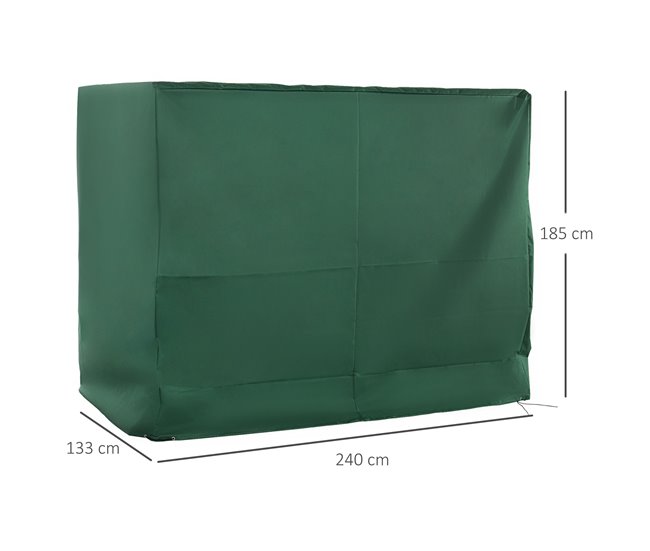 Capa para Baloiço de Jardim Tecido Oxford Outsunny Verde