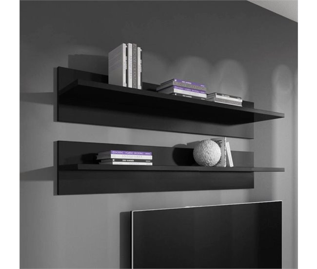 Conjunto 2 Prateleiras Sala de estar e jantar Nora Preto