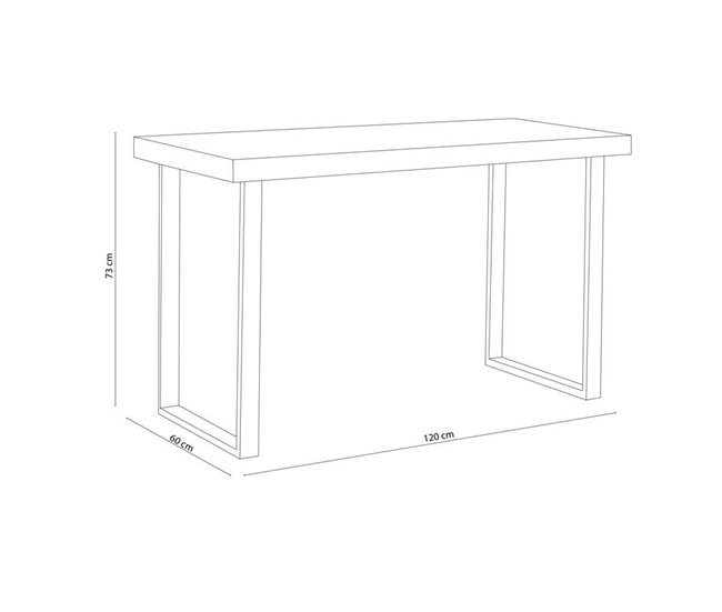  Mesa de estudo natural 120x54 Preto