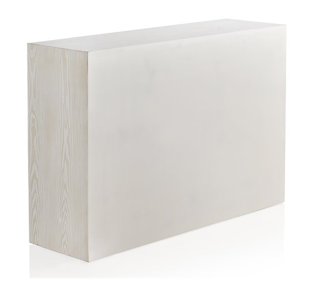 Aparador de madeira de freixo 2 portas e 3 gavetas Natural/ Branco