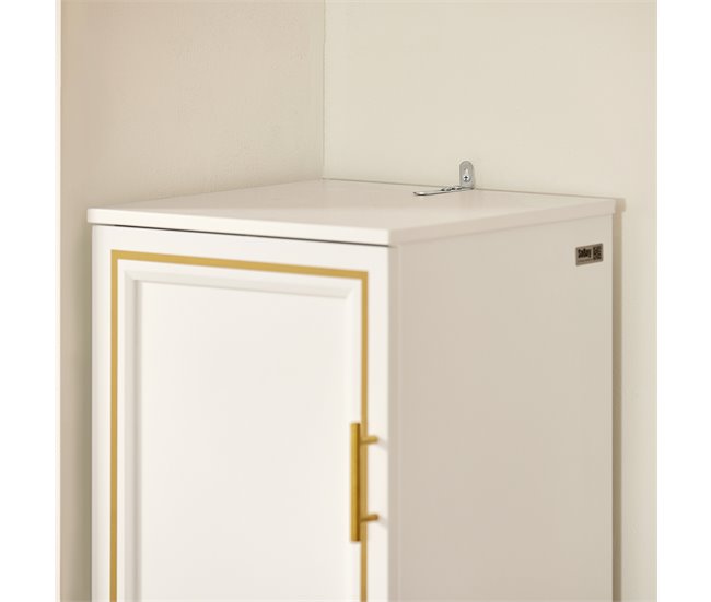 Armário alto de banho com 1 porta e 1 cesto BZR87-W SoBuy Branco