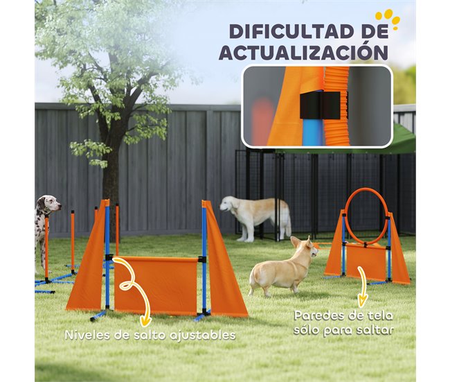 Conjunto de Treino e Agilidade ABS, PE, Tecido Oxford PawHut Laranja