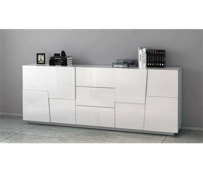 Aparador com efeito madeira 220 Branco
