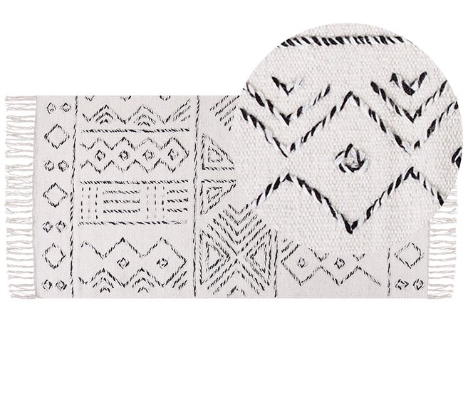 Beliani Pelos curtos ALKENT 80x150 Branco/ Bege
