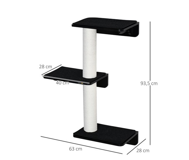 Árvore para Gatos de Parede Preto