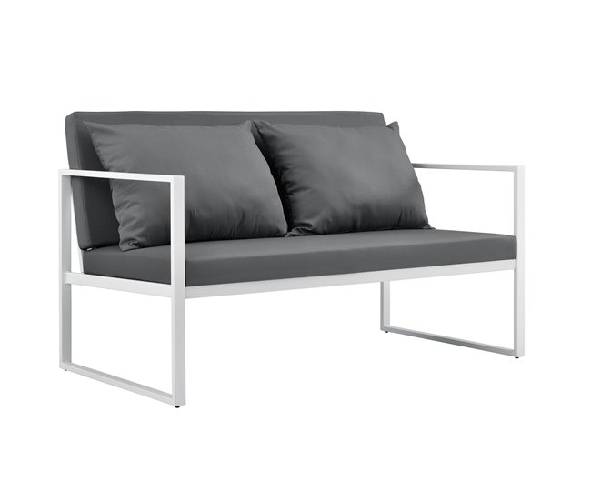 [casa.pro] Conjunto de mobiliário de jardim 2x cadeiras de jardim Branco
