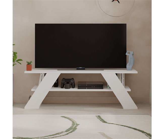 Balanço TV Mesa Sala de Estar Sala de Jantar 120 Branco