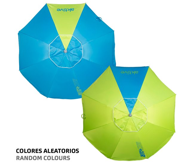 Aktive Guarda-sol de praia com capa (envio aleatório) Azul/ Verde