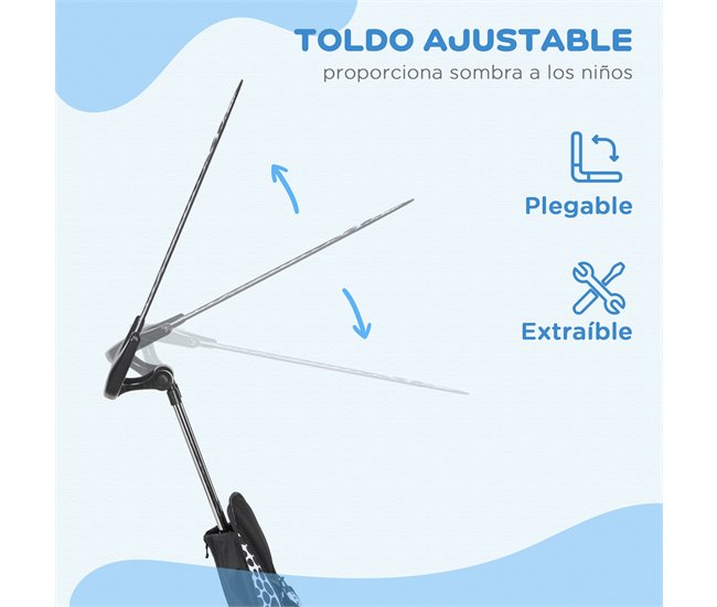 Triciclo para Bebês Metal, Plástico e Tecido de poliéster HOMCOM Branco