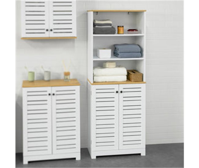 Armário de casa de banho com 5 prateleiras BZR44-W SoBuy Branco