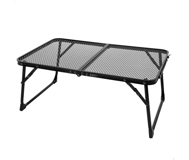 Aktive Mesa de acampamento dobrável pequena com mala preta ultraleve e antiqueda para churrascos Preto
