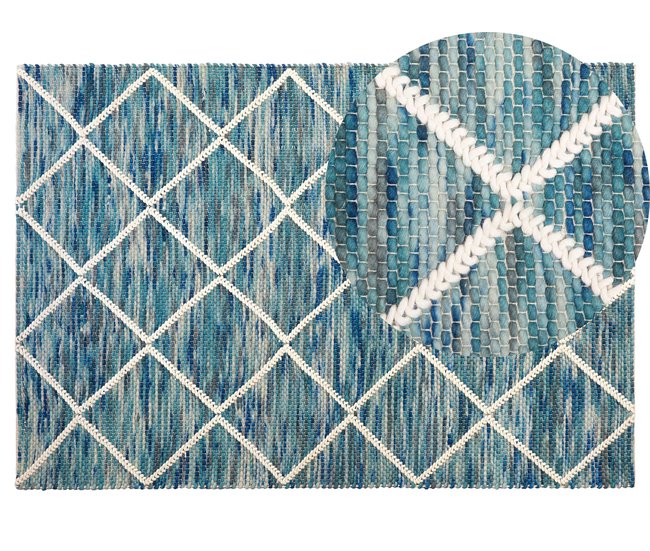 Beliani Pelos curtos BELENLI 140x200 Azul Claro