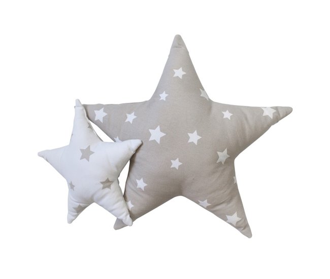 Almofadas conjunto de 2 Branco/cinza