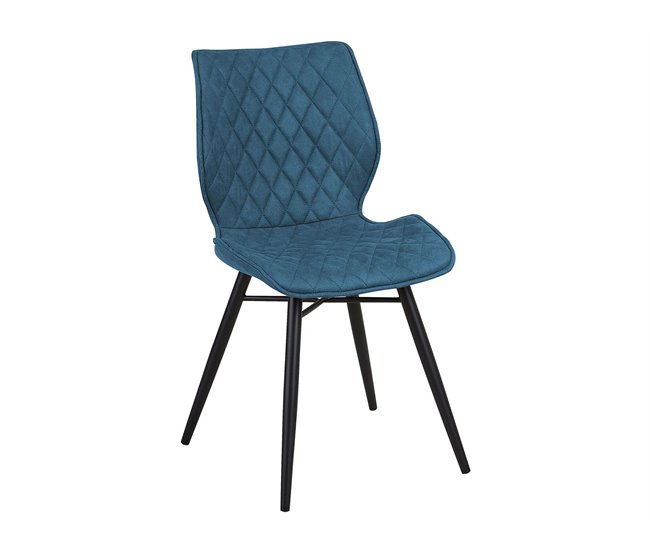 Beliani Silla de comedor LISLE Azul Marino