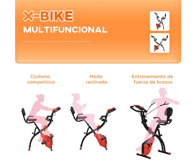 Bicicleta Estática Aço, ABS e PVC HOMCOM Cinza